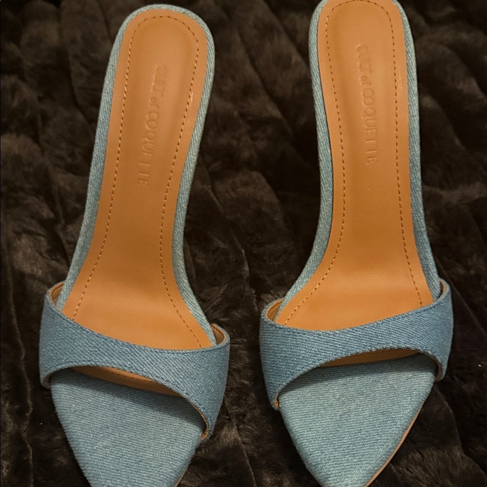 Cult Of Coquette Blue Denim Heels